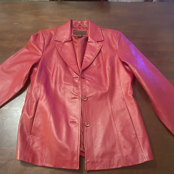 Name brand -SIENA Studio
Red Blazer/ leather jacket 
Brand new 
Medium-small - Picture 1 of 4